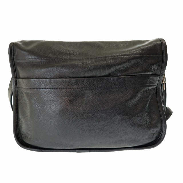 【中古】クロムハーツ CHROME HEARTS SHOULDER BAG-SM スクロール ロゴ プレート タガー ジップ レザー メッセンジャー ショルダー バッグ 黒 ブラック ブランド古着ベクトル 中古☆AA★▲250620 メンズ