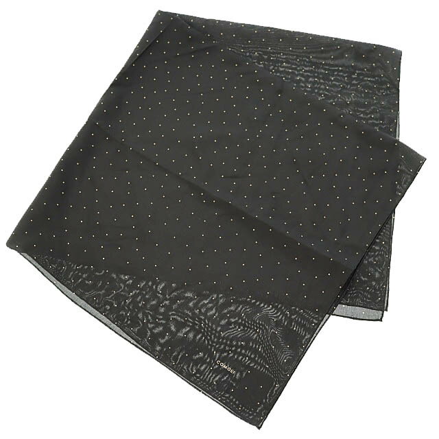 【中古】コモリ COMOLI 24AW シルク ドット スカーフ A03-07009 黒 ブラック ブランド古着ベクトル 中古●▲250529 メンズ