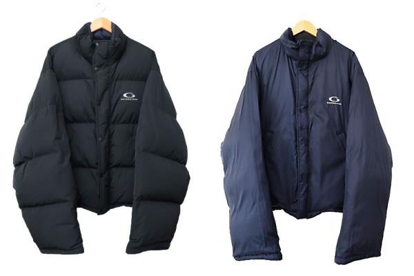 【中古】バレンシアガ BALENCIAGA 2024年製 sports icon Reversible Puffer スポーツ アイコン ロゴ刺繍 リバーシブル 中綿 ジャケット ブルゾン 808793 TR18 2 黒 紺 ブラック ネイビー ブランド古着ベクトル 中古☆AA★■250701 メンズ