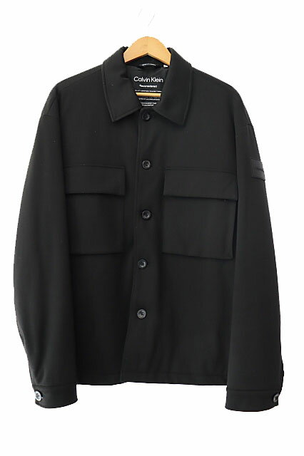 【中古】カルバンクライン CALVIN KLEIN 袖ラバー ワッペン 中綿 ジャケット ブルゾン K108294 M 黒 ブラック ブランド古着ベクトル 中古250701 メンズ