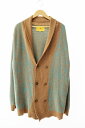 【中古】エトロ ETRO ショールカラー ニット カーディガン M-L 青 ブルー ブラウン ブランド古着ベクトル 中古 ☆AA★ 250626