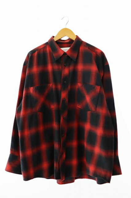 【中古】MIYAGIHIDETAKA ミヤギヒデタカ Flannel Shirt フランネル 長袖シャツ 1 赤 レッド ブランド古着ベクトル 中古 250620