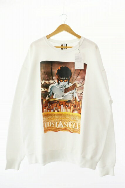 【中古】ワコマリア WACKO MARIA ×GHOST IN THE SHELL ゴースト イン ザ シェル 攻殻機動隊 SWEAT SHIRT スウェットシャツ トレーナー GITS-WM-SS01 XL 白 ホワイト ブランド古着ベクトル 中古 ☆AA★ 250806