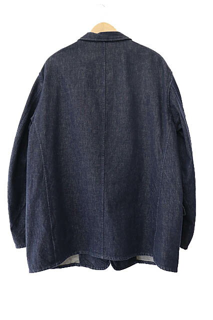 【中古】コモリ COMOLI 25SS ネイビーデニム ジャケット テーラード ブレザー B01-01023 2 インディゴ ネイビー ブランド古着ベクトル 中古250628 メンズ