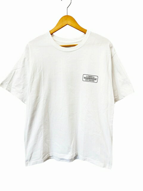 【中古】ネイバーフッド NEIGHBORHOOD ロゴ プリント 半袖 Tシャツ M 白 ホワイト ブランド古着ベクトル 中古☆AA★260203 メンズ