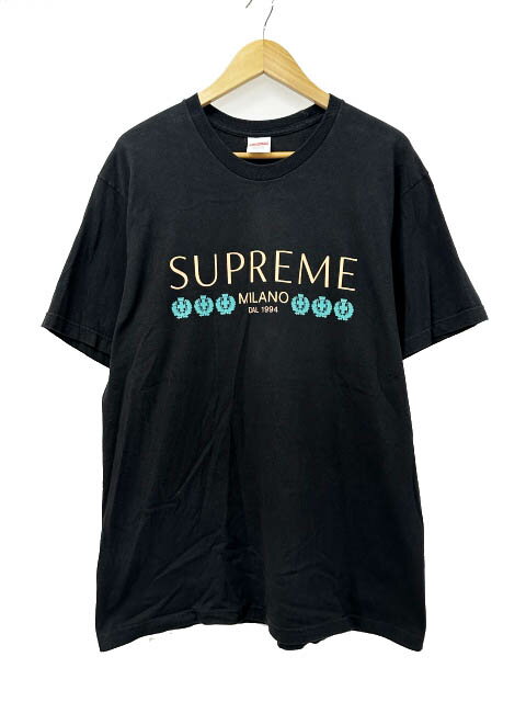 樂天商城 - 【中古】シュプリーム SUPREME 21SS Milano Tee ミラノ ロゴ プリント 半袖Tシャツ L 黒ブラック ブランド古着ベクトル 中古☆AA★260505 メンズ
