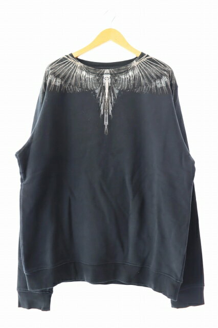 【中古】マルセロバーロン マルセロブロン MARCELO BURLON Feather Sweat フェザー スウェット トレーナー 黒 ブラック ブランド古着ベクトル 中古 ☆AA★ 250915
