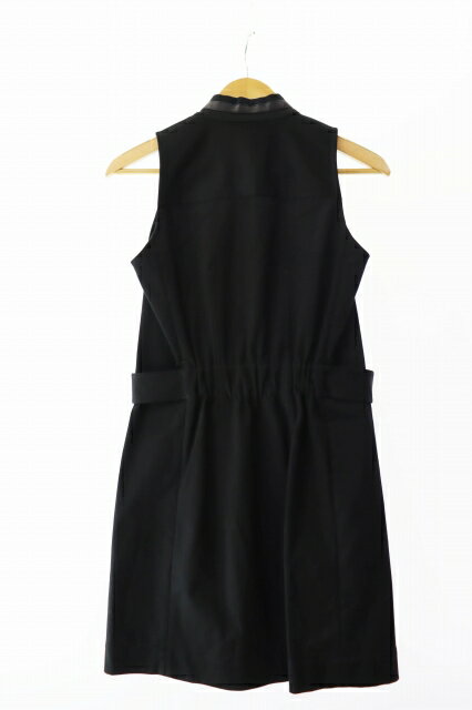 【中古】エルメス HERMES 19SS エルメス フロントジップ セリエボタン ストレッチ ノースリーブ ミニドレス ワンピース 34 黒 ブラック ブランド古着ベクトル 中古 ☆AA★ 250824