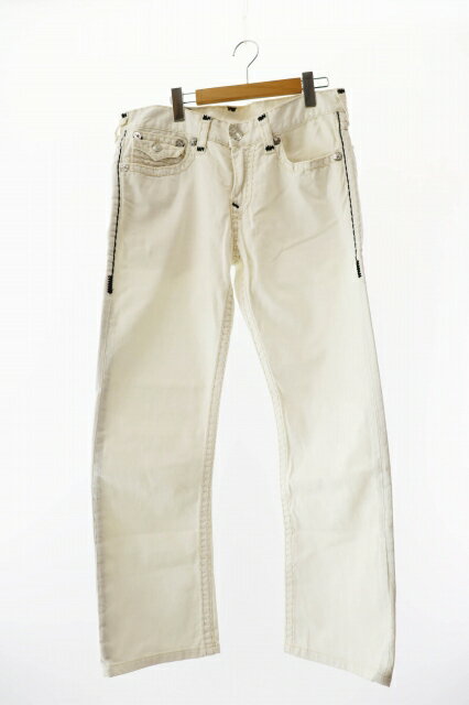 【中古】トゥルーレリジョン TRUE RELIGION RICKY FLAP SUPER T フラップポケット ストレッチ デニム パンツ 33 白 ホワイト ブランド古着ベクトル 中古 250825