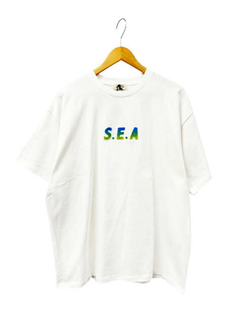 Rakuten - 【中古】ウィンダンシー WIND AND SEA BRUSHED S.E.A TEE ロゴ 起毛 ブラッシュド 半袖 Tシャツ XL 白 ホワイト ブランド古着ベクトル 中古■260317 メンズ
