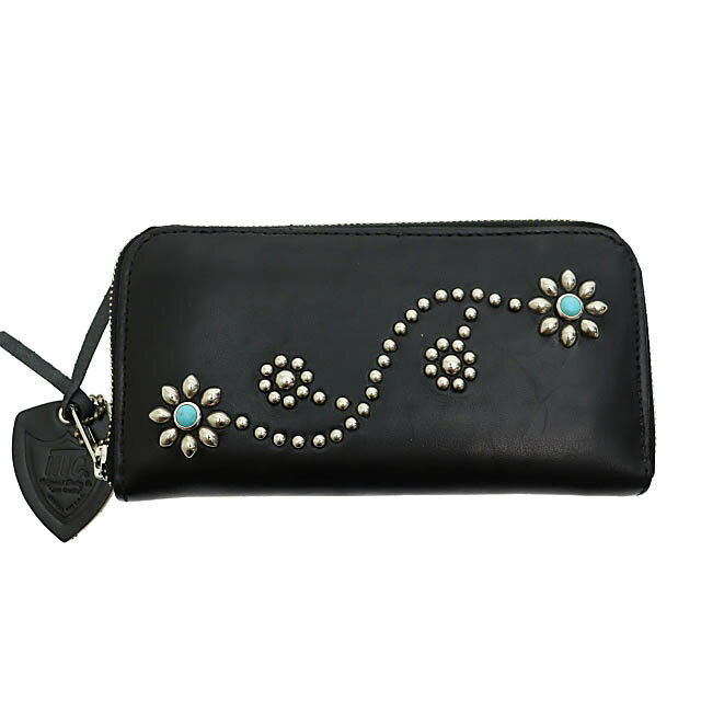 未使用 HTC 財布 L型 MINI wallet ターコイズ スタッズ 未使用 HTC