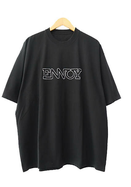 【中古】ザエンノイプロフェッショナル The ennoy Professional 24SS ELECTRIC LOGO EMB T-SHIRT エレクトリック ロゴ 刺繍 半袖 Tシャツ SS24BRENCTOINTL L 黒ブラック ブランド古着ベクトル 中古251003 メンズ