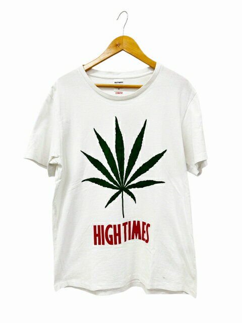 乐天商城 - 【中古】ワコマリア WACKO MARIA HIGH TIMES マリファナ リーフ プリント 半袖 Tシャツ M 白 ホワイト ブランド古着ベクトル 中古●260330 メンズ