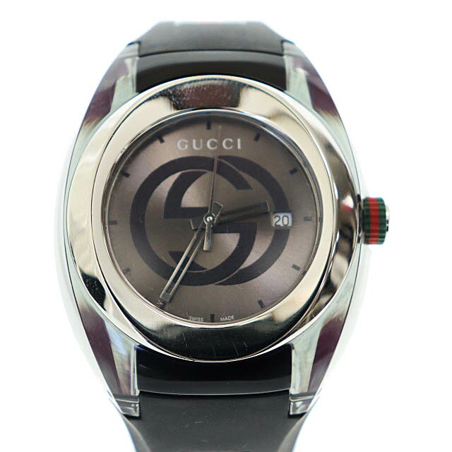 【中古】グッチ GUCCI SYNC シンク クォーツ ウォッチ 腕時計 YA137107A 137.1 ブラック シルバー ブランド古着ベクトル 中古☆AA★▲■251122 メンズ