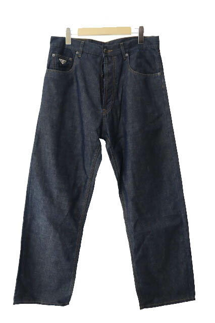 乐天商城 - 【中古】プラダ PRADA 24SS トライアングル 三角ロゴ プレート 5ポケット デニム パンツ ジーンズ GEP374 31 インディゴ ブランド古着ベクトル 中古☆AA★251120 メンズ