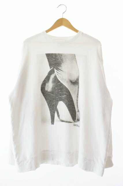 【中古】THE INTERNATIONAL ART COLLECTIION ジ インターナショナル アート コレクション HEEL コットン クルーネック フォトプリント スウェット トレーナー XL 白 ホワイト ブランド古着ベクトル 中古 ● 251030