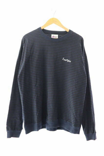 樂天商城 - 【中古】19SO ナインティーン エスオー ×Who's making フーズ メイキング Long sleeve border Tee ロングスリーブ 長袖 ボーダー Tシャツ L 紺 ネイビー ブランド古着ベクトル 中古●260305 メンズ