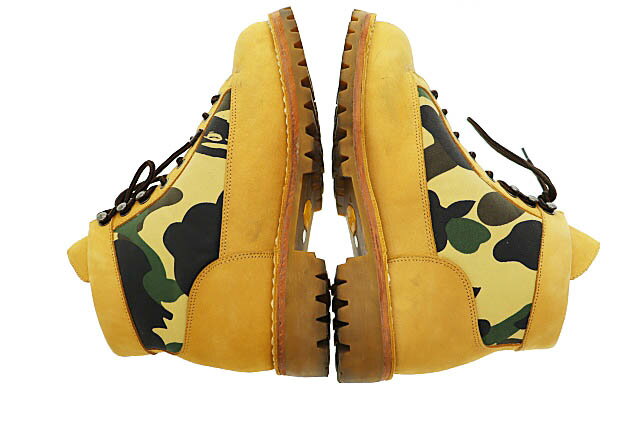 【中古】アベイシングエイプ A BATHING APE COMBAT BOOTS 迷彩カモフラ ヌバック コンバット ブーツ US8 ベージュ ブランド古着ベクトル 中古▲251109 メンズ