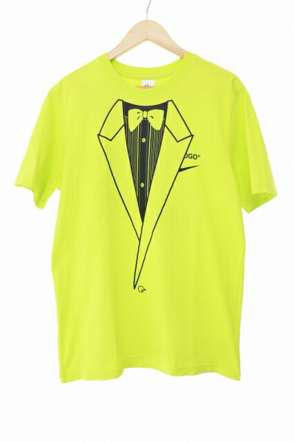 Rakuten - 【中古】ナイキ NIKE ×OFF-WHITE オフホワイト NRG A6 Tee Lime Green ロゴ プリント 半袖 Tシャツ BQ0827-389 M ライムグリーン ブランド古着ベクトル 中古☆AA★●260214 メンズ
