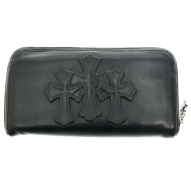 ����šۥ�����ϡ��� CHROME HEARTS REC F ZIP 3���᥿�꡼ �������ѥå� �쥶�� �饦��ɥե����ʡ� ������å� Ĺ���� ���֥�å� ��...