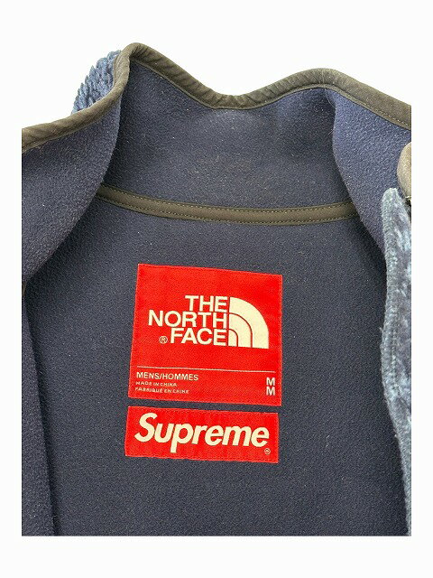 【中古】シュプリーム SUPREME × The North Face ザ ノース フェイス 21AW Bleached Denim Print Fleece Jacket ブリーチド デニム プリント フリース ジャケット M ブルー ブランド古着ベクトル 中古★260109 メンズ 【ベクトル 古着】 260109