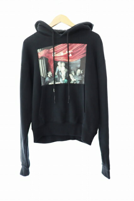 【OFF-WHITE】CARAVAGGIO BOY DBL／新品未使用／送料込 CARAVAGGIO S/S OVER TEE BLACK RED OMAA038R21JER003 Tシャツ 半袖T