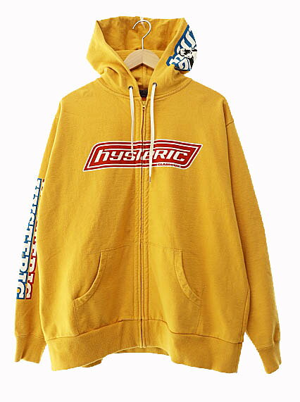 Rakuten - 【中古】ヒステリックグラマー HYSTERIC GLAMOUR 24SS HG BOXLOGO ボックス ロゴ プリント ジップ アップ パーカー XL マスタード ブランド古着ベクトル 中古251226 メンズ