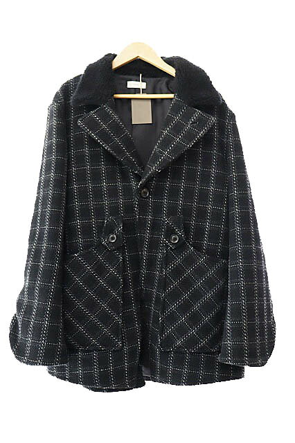 乐天商城 - 【中古】STEAF スティーフ 25AW ANDINO COAT ボア衿 ツイード ウール コート S25AW-JK01 M 黒ブラック ブランド古着ベクトル 中古●■251227 メンズ