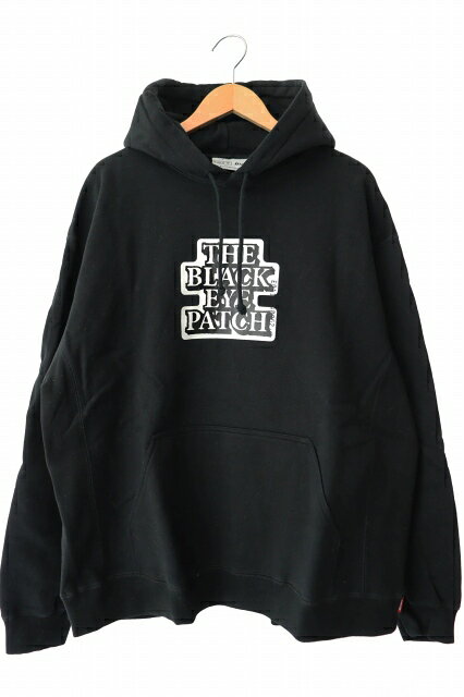 【中古】ブラックアイパッチ THE BLACK EYE PATCH OG LABEL HOODIE ロゴ プリント プルオーバー フーディー パーカー XL 黒 ブラック ブランド古着ベクトル 中古260110 メンズ