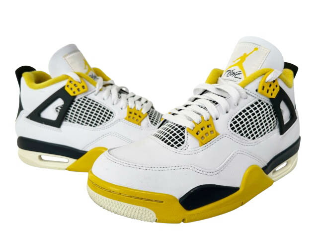 ナイキ NIKE WMNS AIR JORDAN 4 RETRO Vivid Sulfur ウィメンズ エア ジョーダン 4 レトロ ヴィヴィッド サルファー AQ9129-101 27.5 ホワイト イエロー ブランド古着ベクトル 中古▲■260701 レディース