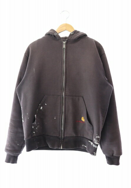 樂天商城 - 【中古】カーハート carhartt 80s Vintage ヴィンテージ Zip Up Hoodie ロゴ刺繍 ジップ アップ フーディー パーカー 黒 ブラック ブランド古着ベクトル 中古 260108 メンズ
