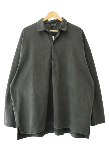 Rakuten - 【中古】Kontor コントール 25AW Pigment dye Skipper polo shirt ピグメントダイ スキッパー 長袖 ポロ シャツ KON-CS2253 3 チャコール ブランド古着ベクトル 中古■260117 メンズ