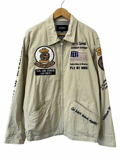 Rakuten - 【中古】アヴィレックス AVIREX U.S.A.F. B-2 JACKET Lサイズ 6102143 ミリタリー ジップアップ ジャケット ベージュ ブランド古着ベクトル 中古 ● 260204 メンズ 【ベクトル 古着】 260204