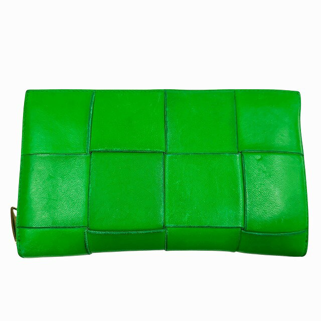 樂天商城 - 【中古】ボッテガヴェネタ BOTTEGA VENETA マキシイントレチャート カセット ジップ アラウンド レザー ウォレット 長財布 緑 グリーン ブランド古着ベクトル 中古▲■260327 メンズ