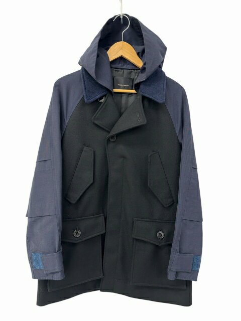 乐天商城 - 【中古】アンダーカバー UNDERCOVER 14AW ナイロン切替 カシミヤ混 ウール コート N4207 2 ネイビー ブラック ブランド古着ベクトル 中古260224 メンズ