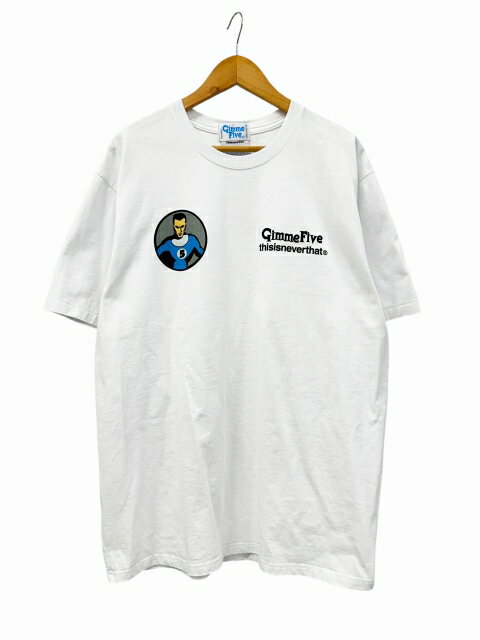 Rakuten - 【中古】ギミーファイブ GIMME FIVE ×thisisneverthat ディスイズネバーザット コラボ ロゴ プリント 半袖 Tシャツ G5233TTSST01 XL 白ホワイト ブランド古着ベクトル 中古260228 メンズ