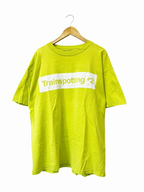 【中古】ヴィンテージ VINTAGE 90s Trainspotting #2 Box Logo Movie Promo トレインスポッティング ボックス ロゴ Tシャツ ムービーT 半袖 XL 黄緑 ライトグリーン ブランド古着ベクトル 中古 260207 メンズ