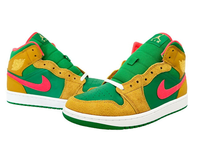 【中古】ナイキ NIKE AIR JORDAN 1 MID SE Wheat and Water Melon エア ジョーダン 1 ミッド ウィート アンド ウォーターメロン DX4332-700 27 茶 緑 ブラウン グリーン ブランド古着ベクトル 中古▲■260210 メンズ