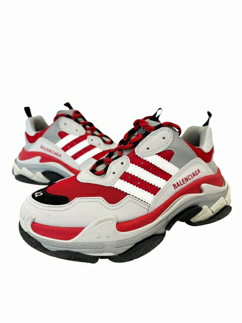 Rakuten - 【中古】バレンシアガ BALENCIAGA ×adidas アディダス TRIPLE S トリプル S スニーカー 712821 27.5 灰 赤 グレー レッド ブランド古着ベクトル 中古 ☆AA★▲■260311 メンズ