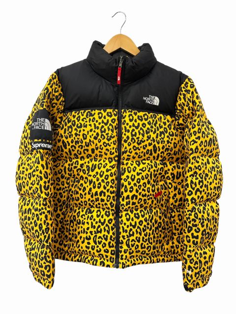 【中古】シュプリーム SUPREME × THE NORTH FACE ザ ノースフェイス 11AW Nuptse Down Jacket レオパード柄 ヌプシ ダウン ジャケット M イエロー ブラック ブランド古着ベクトル 中古☆AA★260225 メンズ