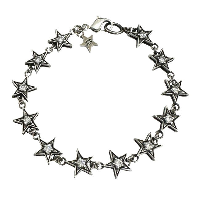 【中古】ジャスティンデイビス Justin Davis HOLLYWOOD BLVD S SV925 CUBIC ZIRCONIA ハリウッド ブルーバード 星スター SILVER キュービック ジルコニア ブレスレット シルバー ブランド古着ベクトル 中古▲■260223 メンズ