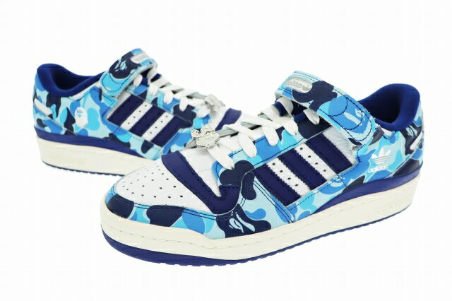 【中古】アディダス adidas × A BATHING APE ア ベイシング エイプ FORUM 84 BAPE LOW BLUE CAMO フォーラム ベイプ ロー ブルー カモ ID4772 26.5 青 ブルー ブランド古着ベクトル 中古▲■260303 メンズ