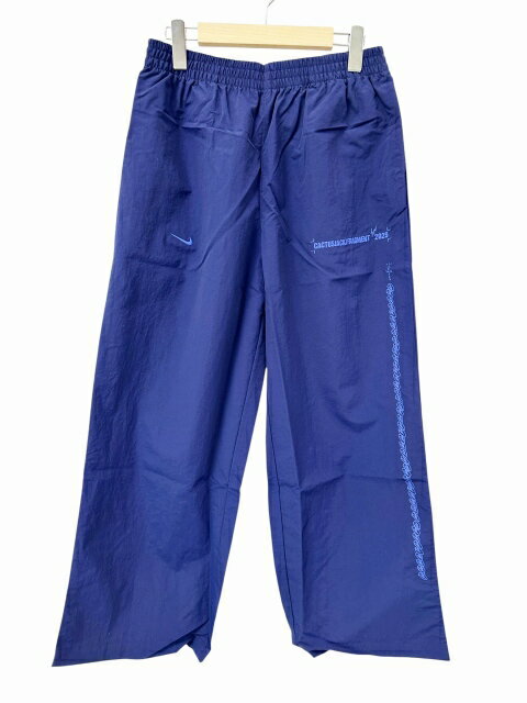 【中古】ナイキ NIKE × Travis Scott Cactus Jack トラヴィス スコット カクタス ジャック × Fragment フラグメント Windbreaker Pants ロゴ刺繍 ウインドブレーカー パンツ S ネイビー ブランド古着ベクトル 中古260306 メンズ