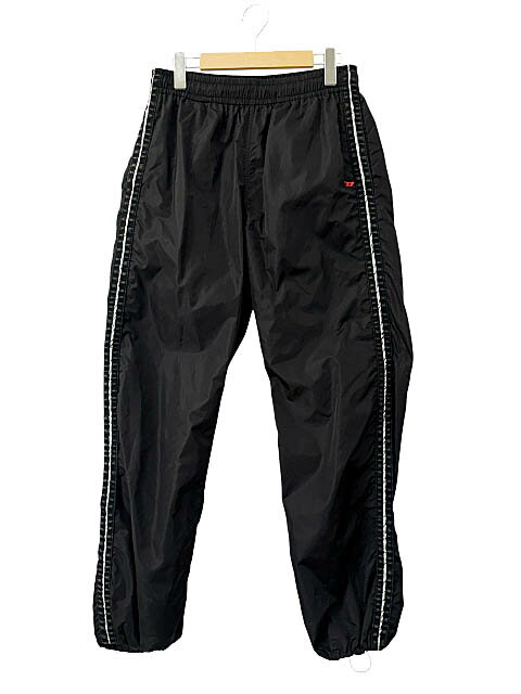 Rakuten - 【中古】ディーゼル DIESEL P-CARON NYLON TRACK PANT デニム ライン ナイロン トラック パンツ S 黒ブラック ブランド古着ベクトル 中古260405 メンズ