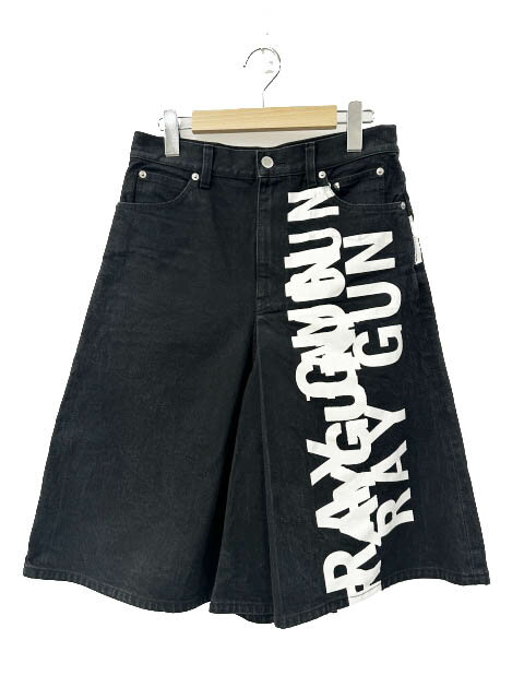 タカヒロミヤシタザソロイスト TAKAHIRO MIYASHITA The Soloist. jean look flared culotte ペイント加工 ジーン ルック フレアド キュロット ワイド デニム パンツ sp.0019aAW23 46 黒ブラック ブランド古着ベクトル 中古260323 メンズ