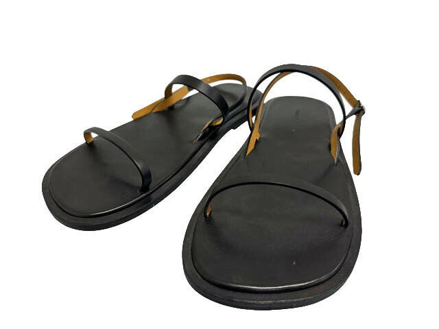 乐天商城 - 【中古】オーラリー AURALEE 24SS LEATHER STRAP SANDAL レザー ストラップ サンダル 10 黒ブラック ブランド古着ベクトル 中古▲260304 メンズ
