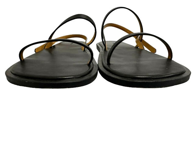 【中古】オーラリー AURALEE 24SS LEATHER STRAP SANDAL レザー ストラップ サンダル 10 黒ブラック ブランド古着ベクトル 中古▲260304 メンズ