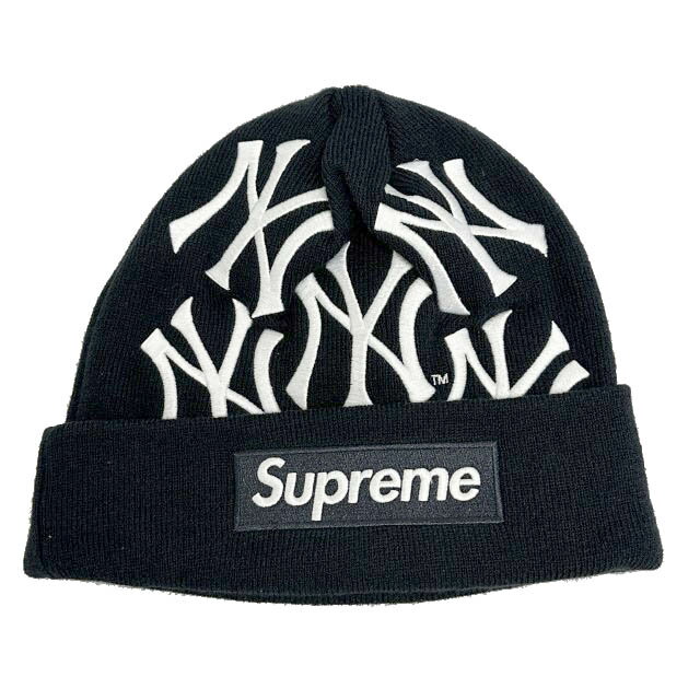 【中古】シュプリーム SUPREME 21AW New York Yankees New Era Box Logo Beanie ニューヨーク ヤンキース ニューエラ ボックス ロゴ刺繍 ビーニー ニットキャップ 紺ネイビー ブランド古着ベクトル 中古☆AA★▲260416 メンズ