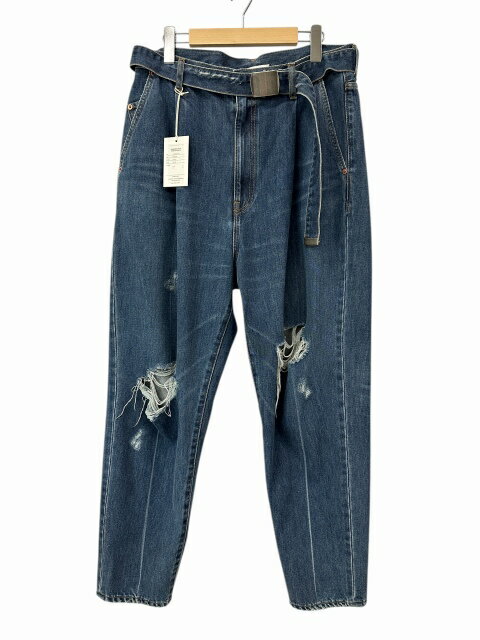 樂天商城 - 【中古】ダブレット doublet 21SS DAMAGED SILK DENIM PANTS ダメージ シルク デニム パンツ ジーンズ 21SS05PT146 M インディゴ ブランド古着ベクトル 中古 260329 メンズ