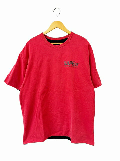 Rakuten - 【中古】SAPEur サプール 24SS NEO VINTAGE GARMENT's Reversible Tee NAGOYA ロゴ プリント ヴィンテージ ガーメンツ リバーシブル 半袖 Tシャツ XL 赤 レッド 黒 ブラック ブランド古着ベクトル 中古260316 メンズ